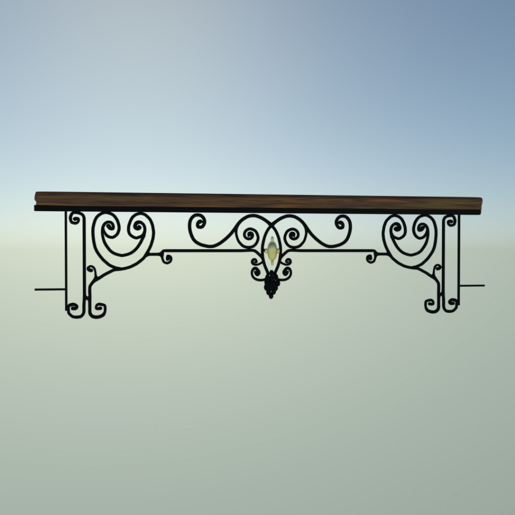 French Balcony Railing 1. (art nouveau) preview image 1